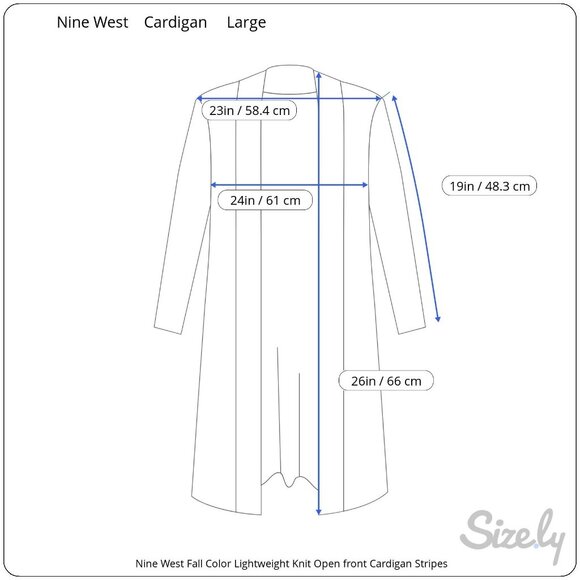 Nine West Fall Colors Striped Lightweight Knit Open Front Cardigan Sweater Large - Picture 6 of 9